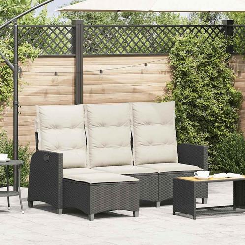 vidaXL Verstelbare tuinbank met kussens L-vormig poly rattan, Tuin en Terras, Tuinsets en Loungesets, Nieuw, Verzenden