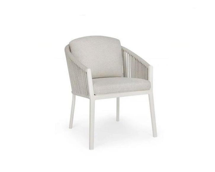 Suns Avero tuinstoel Matt white Fishbone weaving Camel sand, Tuin en Terras, Tuinsets en Loungesets