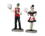 Lemax - Casino Figurine -  Set Of 2, Verzenden