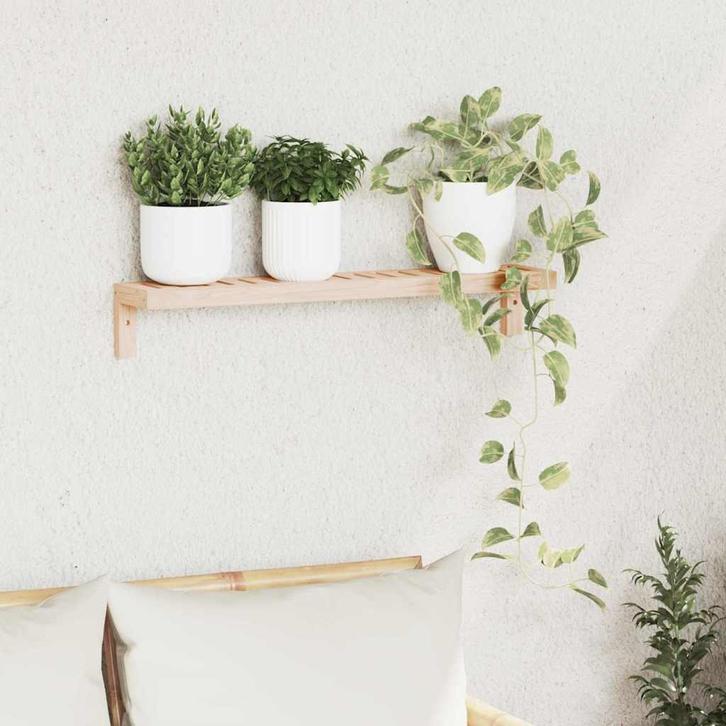 vidaXL Wandhangrek Beige 62 x 10 x 12.5 cm Massief, Huis en Inrichting, Kasten | Overige, Nieuw, Verzenden