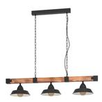 EGLO Oldbury Hanglamp - 3-Lichts - E27 zwart/bruin - FSC, Verzenden