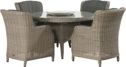 4 Seasons Outdoor Brighton tuinset met Victoria tafel Ø 130, Tuin en Terras, Tuinsets en Loungesets