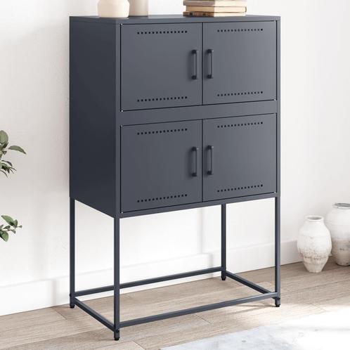 vidaXL Dressoir 68,5x38,5x107 cm staal antracietkleurig, Huis en Inrichting, Kasten | Dressoirs, Nieuw, Verzenden
