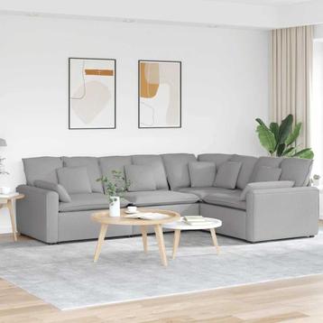 vidaXL Modulaire bank met kussens stof wolk grijs, Verzenden