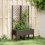 vidaXL Plantenbak met latwerk 80x40x142 cm polypropeen bruin, Tuin en Terras, Verzenden, Nieuw