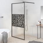 vidaXL Inloopdouchewand met stenenmotief 100x195 cm ESG-glas, Doe-het-zelf en Bouw, Sanitair, Verzenden, Nieuw