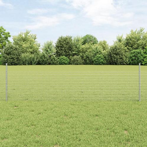 vidaXL Tuinhek Set 2 stuks Gegalvaniseerd zilver, Tuin en Terras, Tuinhekken en Hekwerk, Nieuw, Verzenden