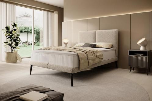 Meubella | Tweepersoonsbed 140x200 beige stof, Maison & Meubles, Chambre à coucher | Lits, Envoi