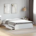 vidaXL Bedframe met lades bewerkt hout wit 140x200 cm, Huis en Inrichting, Slaapkamer | Bedden, Verzenden, Nieuw