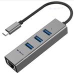 DrPhone RJ2 - USB Type-C  to Gigabit Ethernet Adapter - Plug, Computers en Software, Nieuw, Verzenden