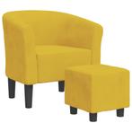 Stijlvolle Gele Kuipstoel + Voetenbank | Tweede Kansje |..., Huis en Inrichting, Stoelen, Verzenden, Nieuw, Overige kleuren, Modern