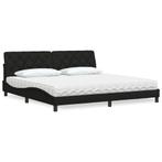 vidaXL Bed met matras stof zwart 200x200 cm, Huis en Inrichting, Verzenden, Nieuw