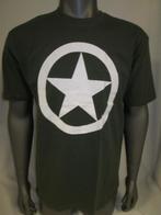 T-shirt  Groen met grote witte ster  WW-II (T-shirts), Verzenden