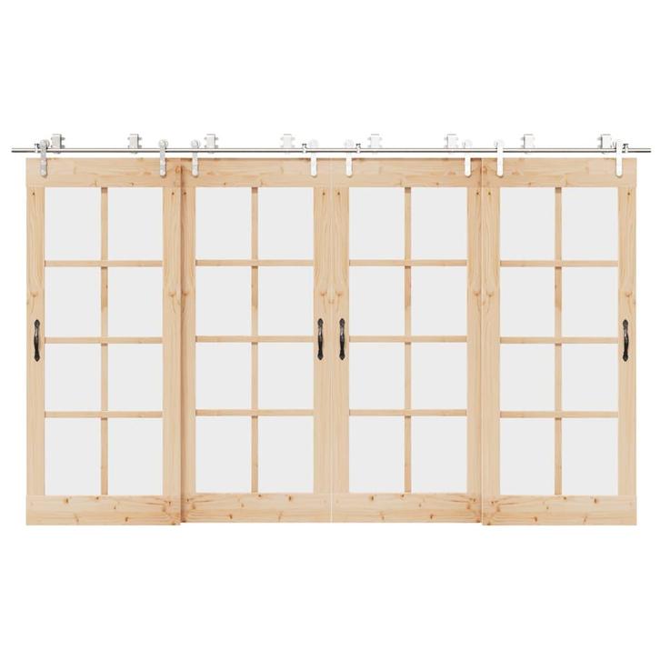 vidaXL Schuifdeur onderdelenset 366 cm roestvrij staal, Doe-het-zelf en Bouw, Hang- en Sluitwerk, Nieuw, Verzenden