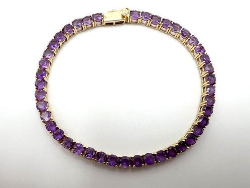 Armband - 18 karaat Geel goud - 6.45ct. tw. Amethist, Handtassen en Accessoires, Armbanden