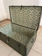 Vintage wooden Steamer trunk chest - Cassapanca - Leger -, Antiek en Kunst