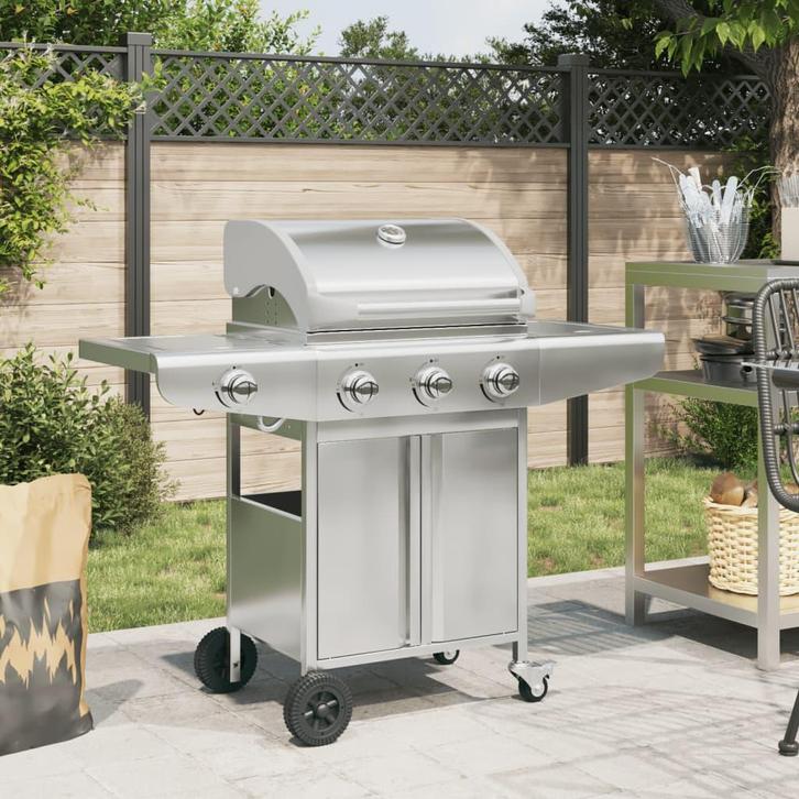 Barbecue 4 Brander RVS | OP = OP | 40% Voordeel!, Jardin & Terrasse, Accessoires pour le barbecue, Envoi