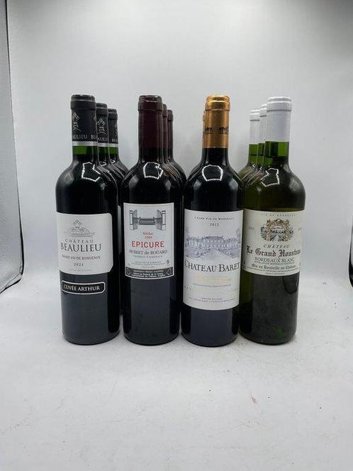 3x 2021 Chateau Beaulieu Grand Vin de Bordeaux - 3x 2000, Verzamelen, Wijnen