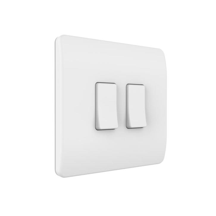 Draadloze Wandschakelaar (Batterij) Wit 2-Voudig Aan/Uit - L, Huis en Inrichting, Woonaccessoires | Overige, Nieuw, Verzenden