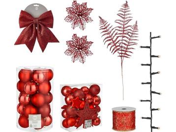 House of Seasons Kerstboom Decoratie Set - 100 Stuks - Rood beschikbaar voor biedingen