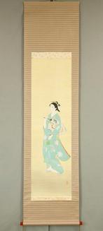 Beautiful Woman (Bijin) in Kimono Holding Firefly Cage and, Antiek en Kunst