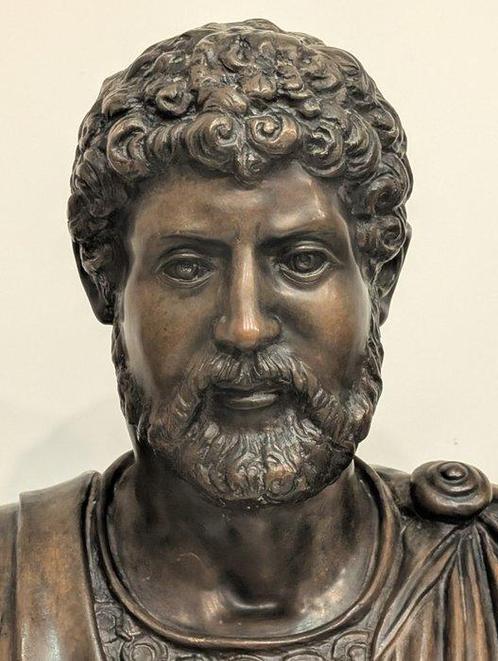 sculptuur, Busto di Imperatore di Adriano in bronzo - 80 cm, Antiek en Kunst, Antiek | Keramiek en Aardewerk