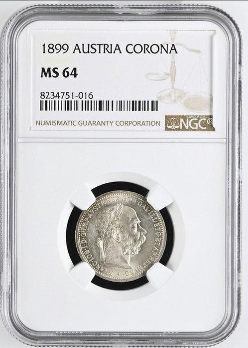 Oostenrijk. Franz Joseph I. 1 Corona 1899 - MGC MS64, Postzegels en Munten, Munten | Europa | Niet-Euromunten