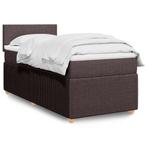 vidaXL Boxspring met matras stof donkerbruin 80x200 cm, Verzenden, Nieuw