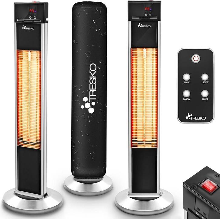 TRESKO Infrarood staande warmtestraler, 2000 W, met afstands, Tuin en Terras, Overige Tuin en Terras, Verzenden