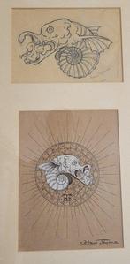 Hans Thomas (1839-1924) - 2 x Schnecken-Fabelwesen mit Putto