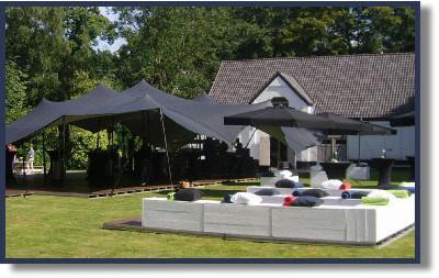 Ambisphere | Stretch 10x10m | 100m² ZAND, Tuin en Terras, Partytenten, Partytent, Nieuw