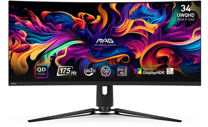 MSI MAG 341CQP QD-OLED Zwart , 34 Monitor Doosschade, Computers en Software, Monitoren, Overige typen, Minder dan 1 ms, Zo goed als nieuw