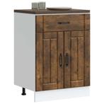 vidaXL Keuken onderkast Lucca bewerkt hout gerookt, Verzenden, Nieuw