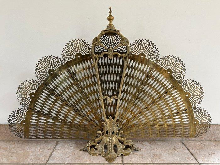 Openhaard accessoire - Brons, Messing - Brandmuur als een, Antiek en Kunst, Antiek | Meubels | Stoelen en Sofa's