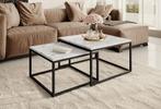 Meubella Salontafel Styler wit set van 2 vierkant, Huis en Inrichting, Tafels | Salontafels, Verzenden, Nieuw, 50 tot 100 cm, Minder dan 50 cm