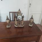 Klok en garnituur set (3) - Antiek - Verguld brons -, Antiek en Kunst, Antiek | Klokken