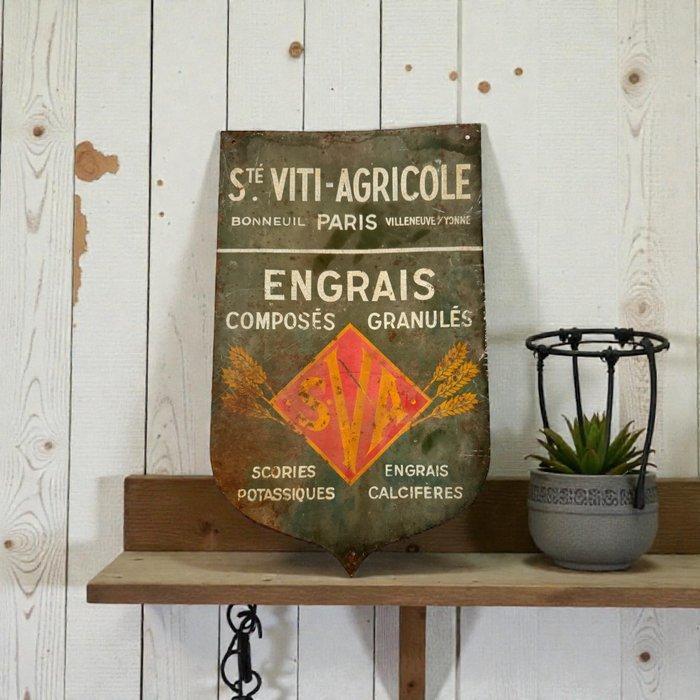 Société Viti-Agricole - Oude geschilderde reclamebord. -, Antiek en Kunst, Antiek | Wandborden en Tegels