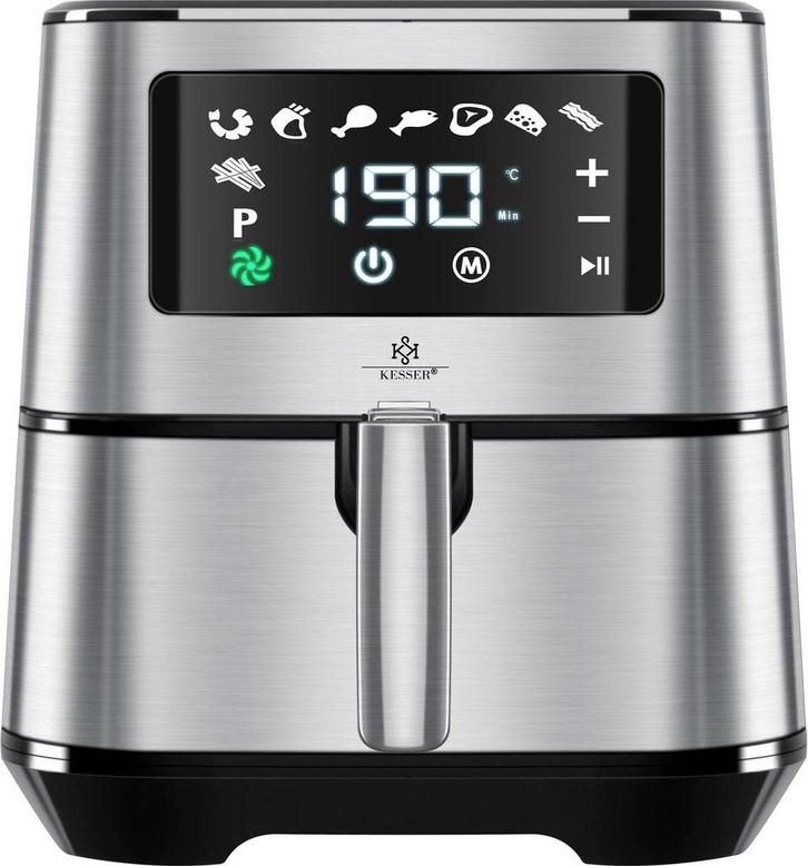 Airfryer XXL - heteluchtfriteuse - 5.5L - 1700W - Zilver, Elektronische apparatuur, Airfryers, Nieuw, Verzenden