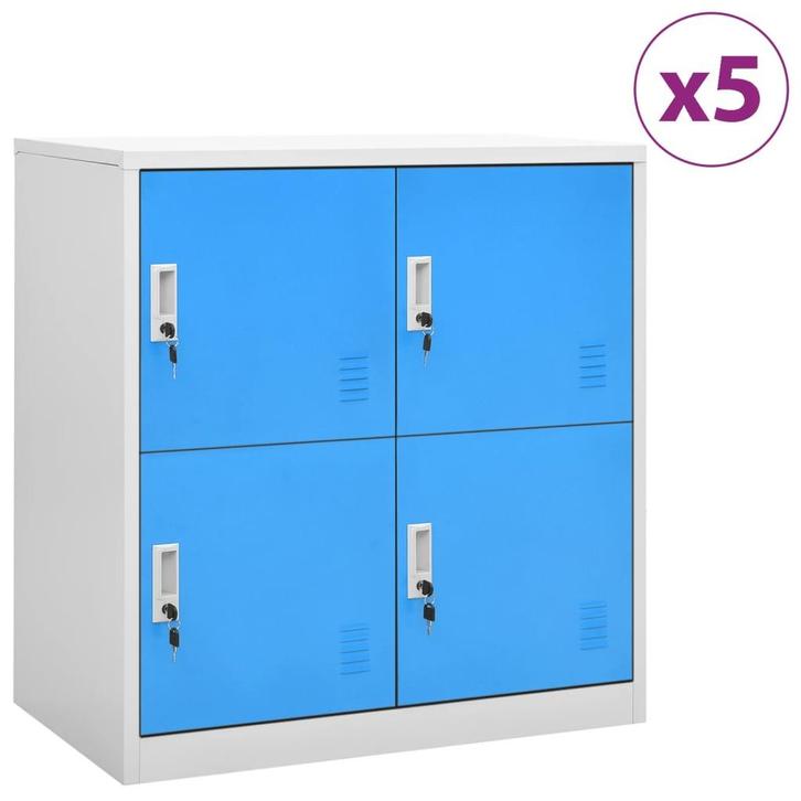vidaXL Lockerkasten 5 st 90x45x92,5 cm staal lichtgrijs en, Huis en Inrichting, Kasten | Overige, Nieuw, Verzenden