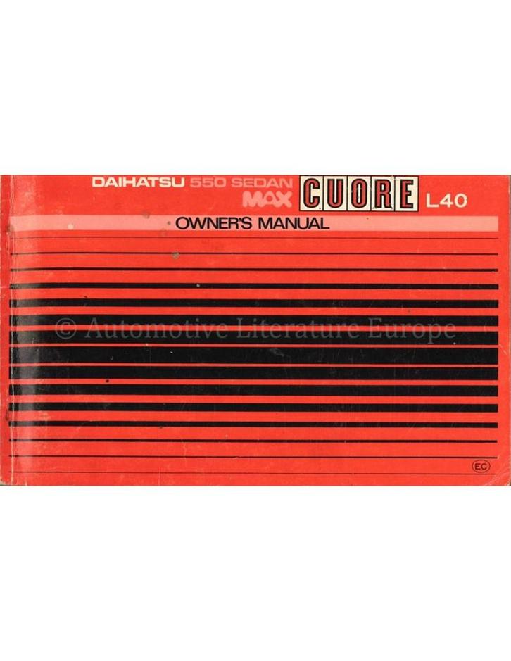 1984 DAIHATSU CUORE INSTRUCTIEBOEKJE ENGELS, Auto diversen, Handleidingen en Instructieboekjes