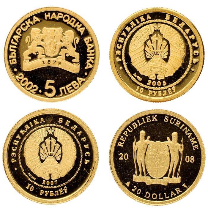 Suriname, Wit-Rusland, Bulgarije. 2002/2008 - Gouden, Postzegels en Munten, Munten | Europa | Niet-Euromunten