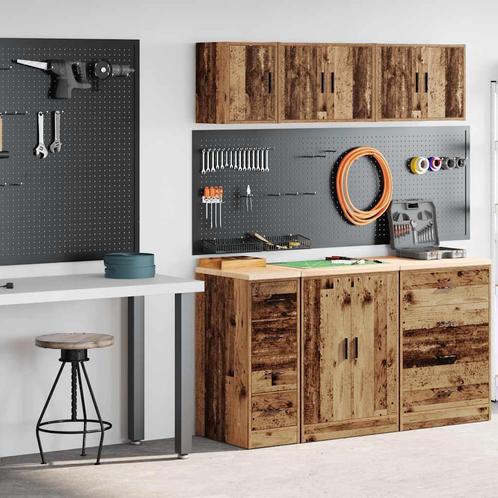 vidaXL Garagekasten 2 st bewerkt hout oud hout, Zakelijke goederen, Kantoor en Winkelinrichting | Magazijn, Stelling en Opslag