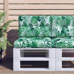vidaXL Palletkussen 60x40x12 cm stof bladpatroon, Huis en Inrichting, Woonaccessoires | Kussens, Verzenden, Nieuw