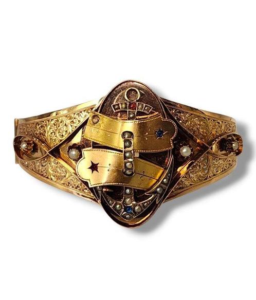 Armband - 14 karaat Geel goud, Antieke Victoriaanse sieraden, Handtassen en Accessoires, Armbanden