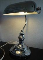 Bureaulamp - Verchroomd - ZILVER notariële bureaulamp, Antiek en Kunst