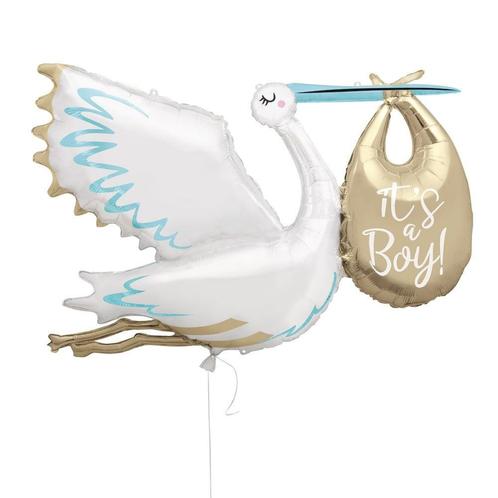 Helium Ballon Ooievaar Its A Boy 1,57m leeg, Hobby en Vrije tijd, Feestartikelen, Nieuw, Verzenden