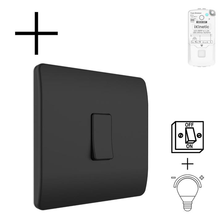 Slimme Draadloze Wandschakelaar | Zwart | RF 433Mhz | 1 knop, Huis en Inrichting, Woonaccessoires | Overige, Nieuw, Verzenden