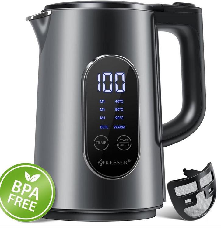 Waterkoker met temperatuurregeling - RVS - met LED - 1.7L -, Huis en Inrichting, Woonaccessoires | Overige, Verzenden