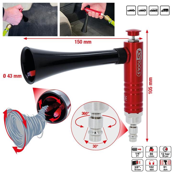 KS Tools Pneumatisch Cyclonisch Reinigingspistool, Auto diversen, Autogereedschap, Nieuw, Verzenden