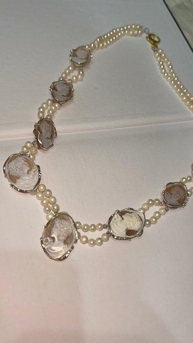 Zonder Minimumprijs - Halsketting Zilver Parel - Natuurlijke, Handtassen en Accessoires, Kettingen